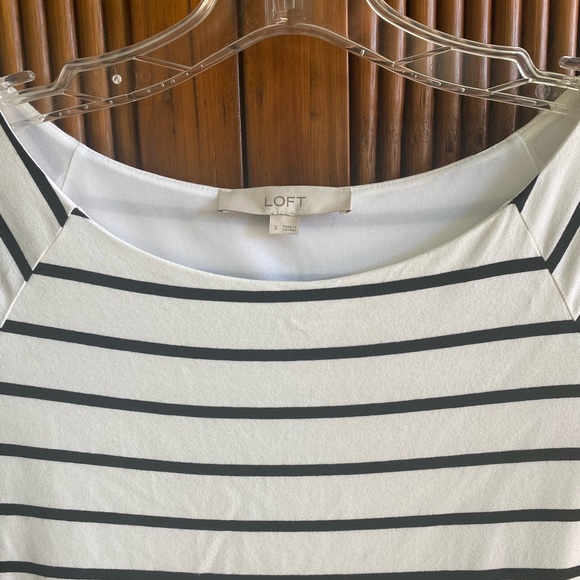 Loft Women’s Capped Sleeve Striped Dress - Picture 2 of 7